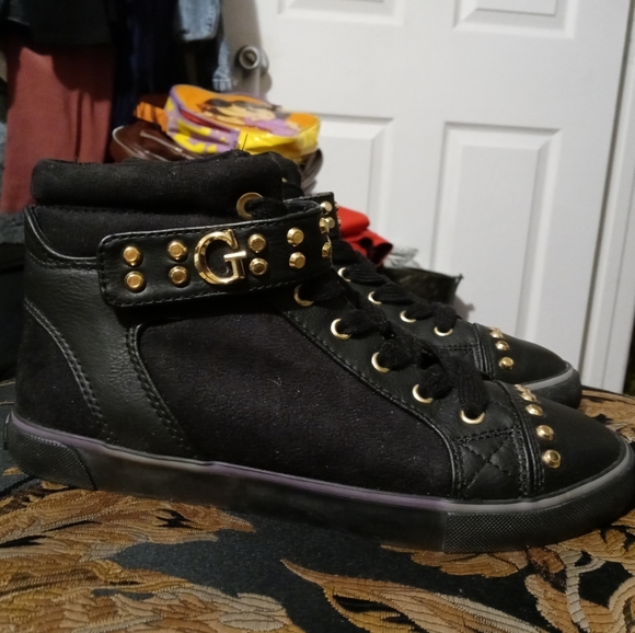 🏀🎒GUESS HIGH TOPS BLACK&GOLD🥊💝 - Picture 8 of 14